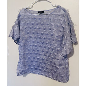 Banana Republic Textured Top Women’s Medium Lilac Fringe Embellished Blouse
